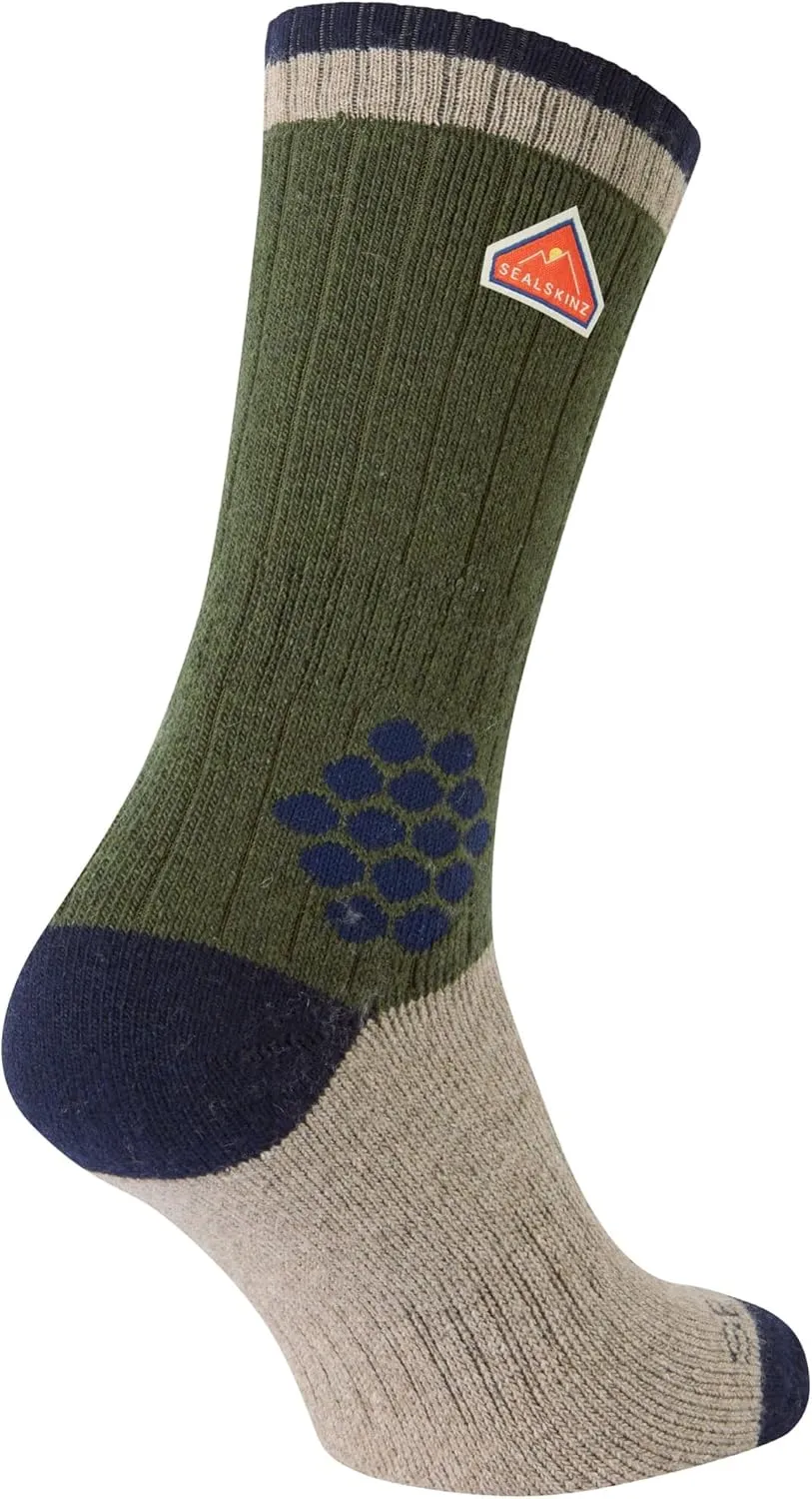 SEALSKINZ Gresham Recycled Wool Mid Length Colour Block Sock