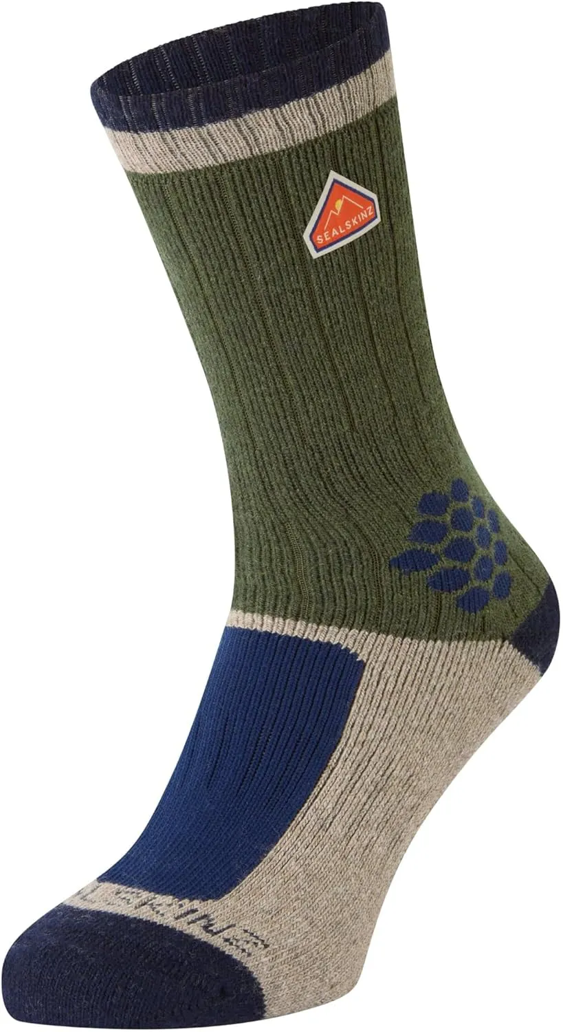 SEALSKINZ Gresham Recycled Wool Mid Length Colour Block Sock