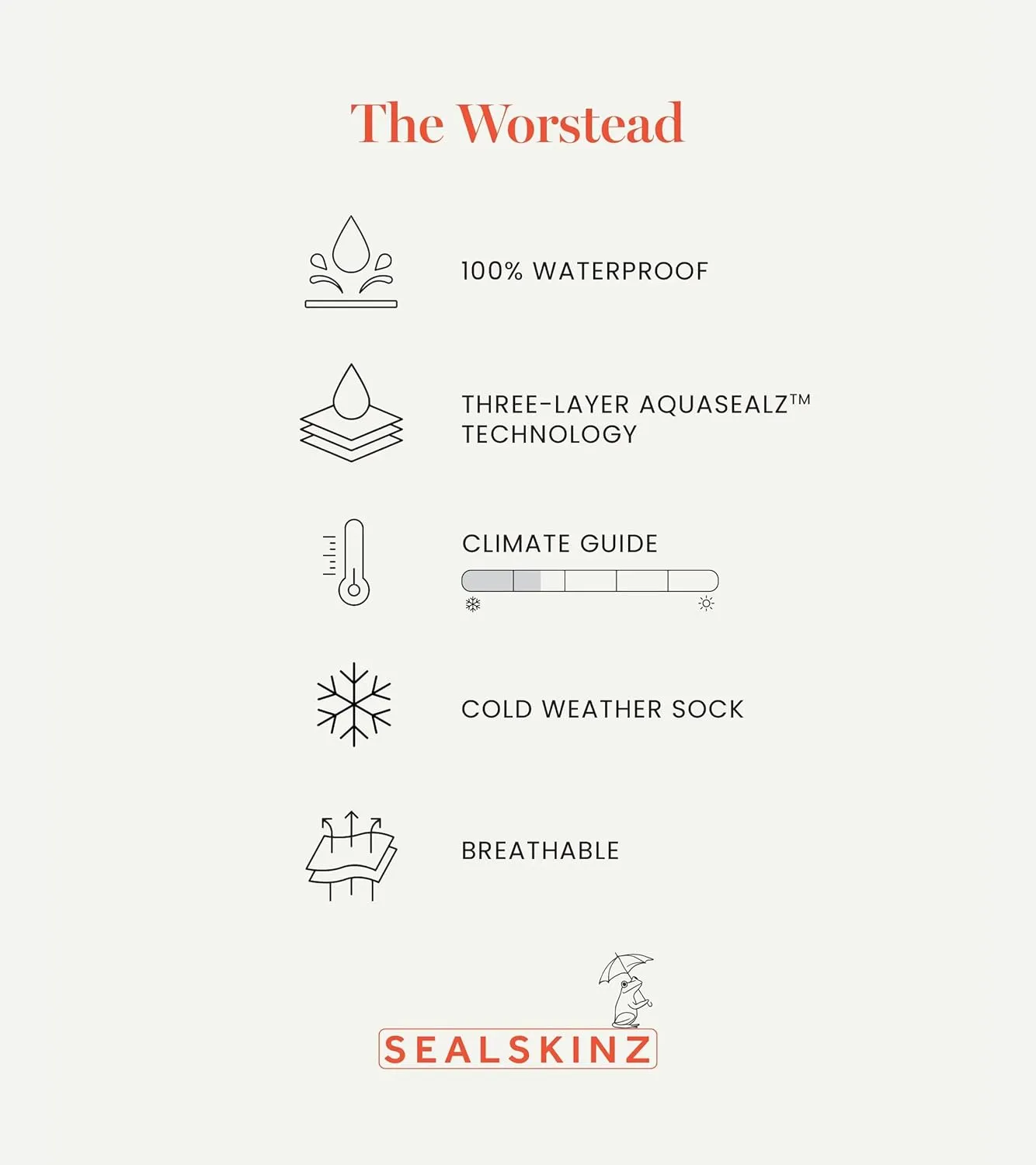 SEALSKINZ Worstead Unisex Waterproof Cold Weather Knee Length Sock