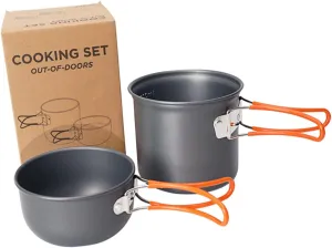 Set Aluminum Alloy Portable Outdoor Pot Camping Lunch Box Compact Folding Cookware for Camping Hiking Fishing