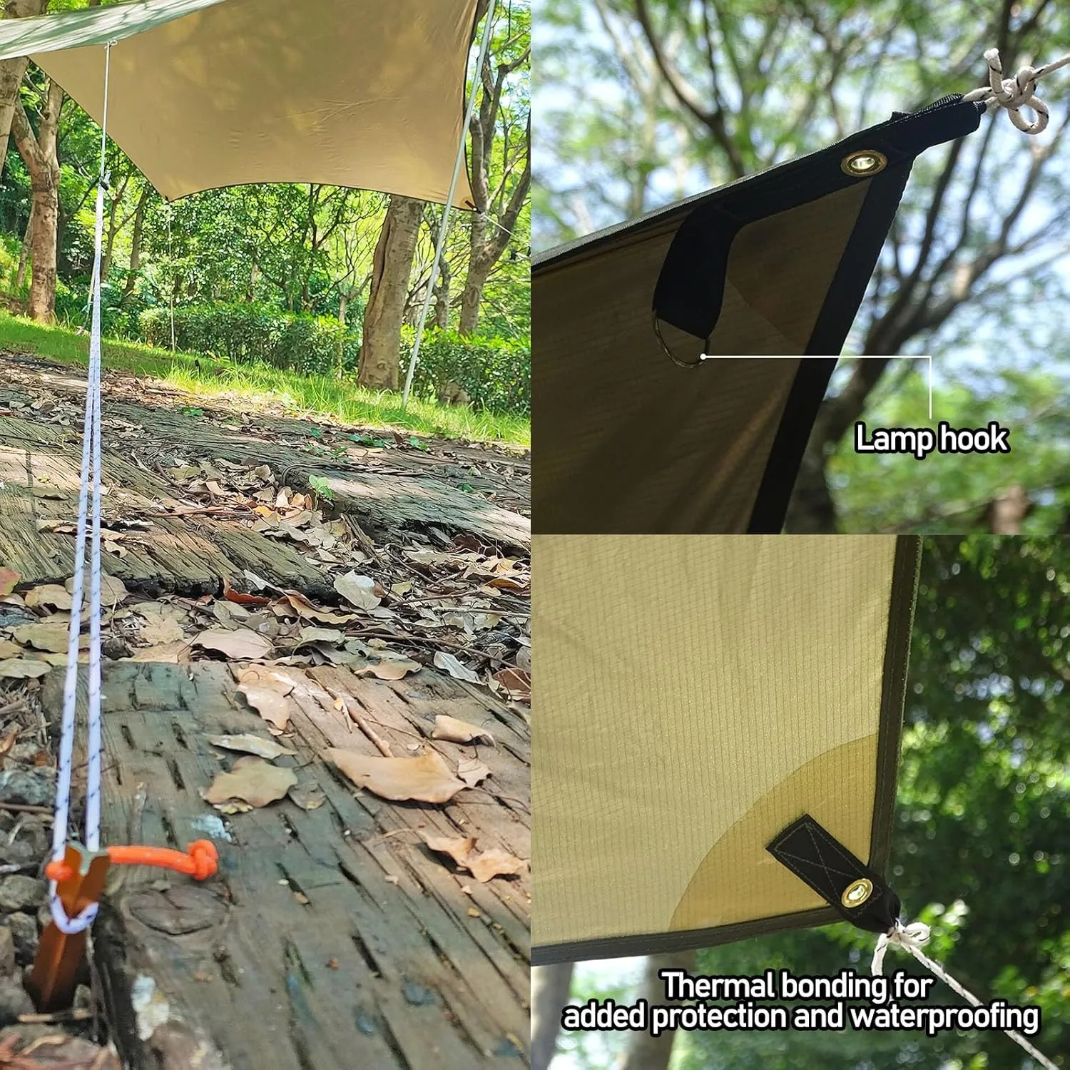 Shade Sail, Camping Canopy, Waterproof Tent Tarp, Camping Gear for Camping, Picnic,Beach, Outdoor Activities, Lightweight and UV Resistant (Size : C)