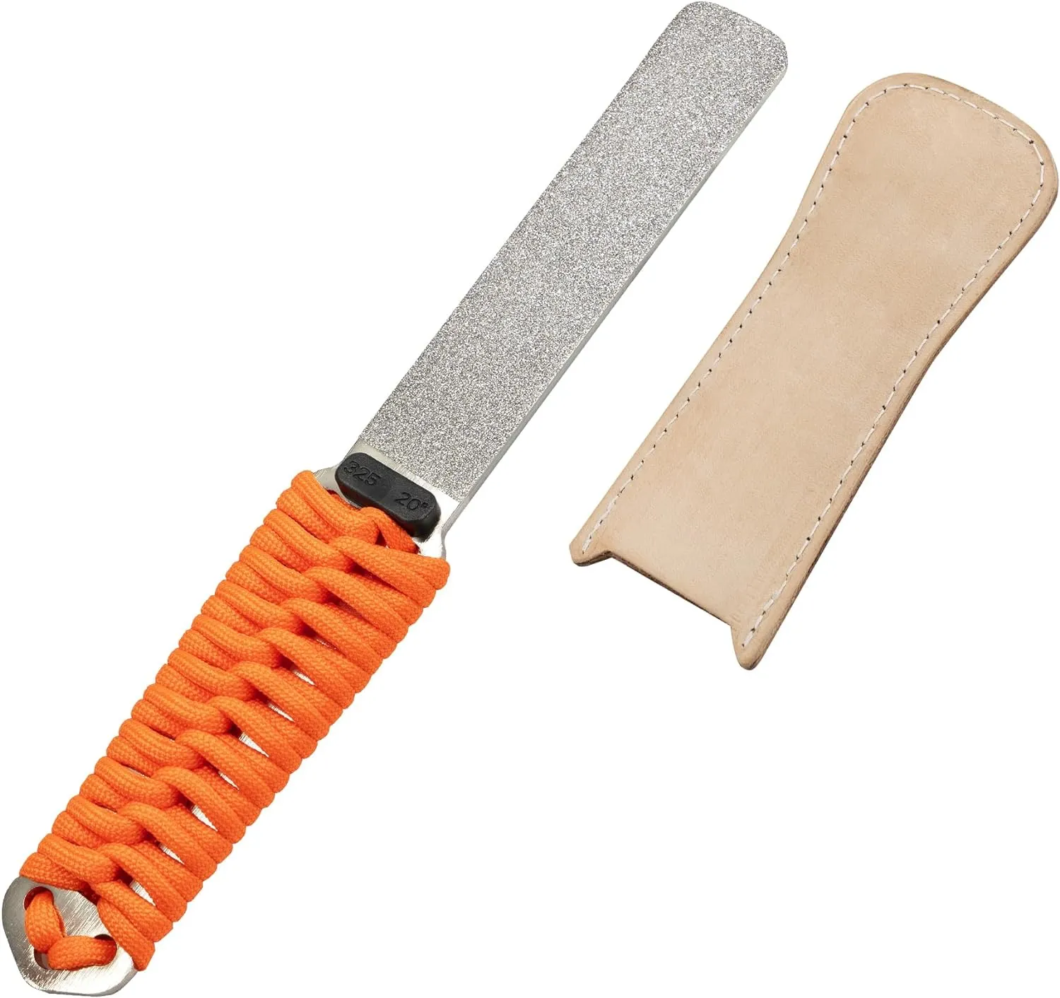 SHARPAL 181N Dual-Grit Diamond Sharpening Stone File Garden Tool Knife Sharpener with Leather Strop Coarse 325 / Extra Fine 1200 Grit for Mower Blade, Axe, Hatchet, Hedge Shears– Father’s Day Gift