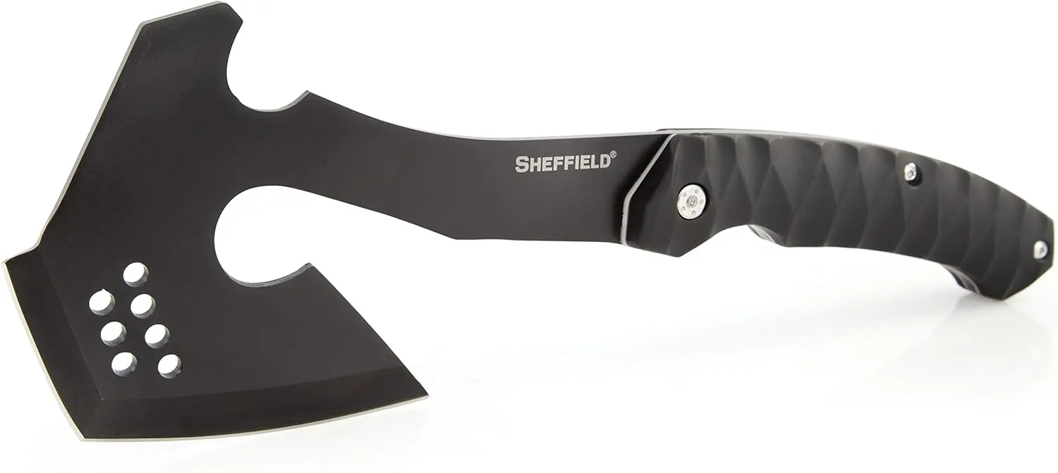 Sheffield 12153 Standoff Tactical Tomahawk with Sheath, Survival Hatchet Lightweight, Hatchet Camping Survival, Hand Hatchets, Axe Throwing Hatchet