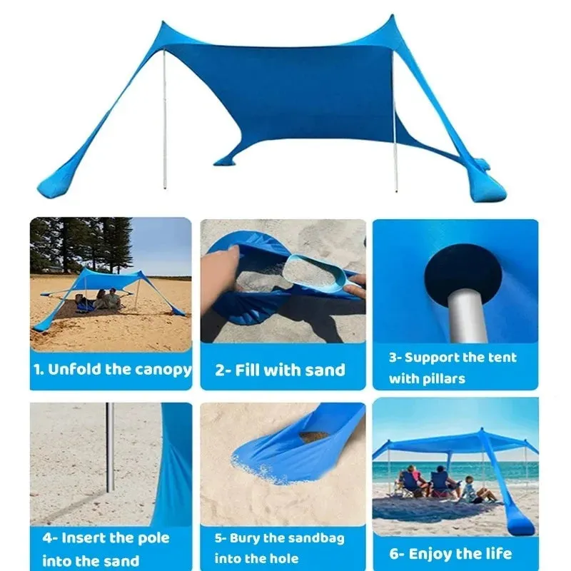Shelter Beach Waterproof Full product lineup Portable Best-reviewed Sun UV Ultralight Outdoor Camping Patio Family Sunshade Tent Resistant Beach Awning Shade