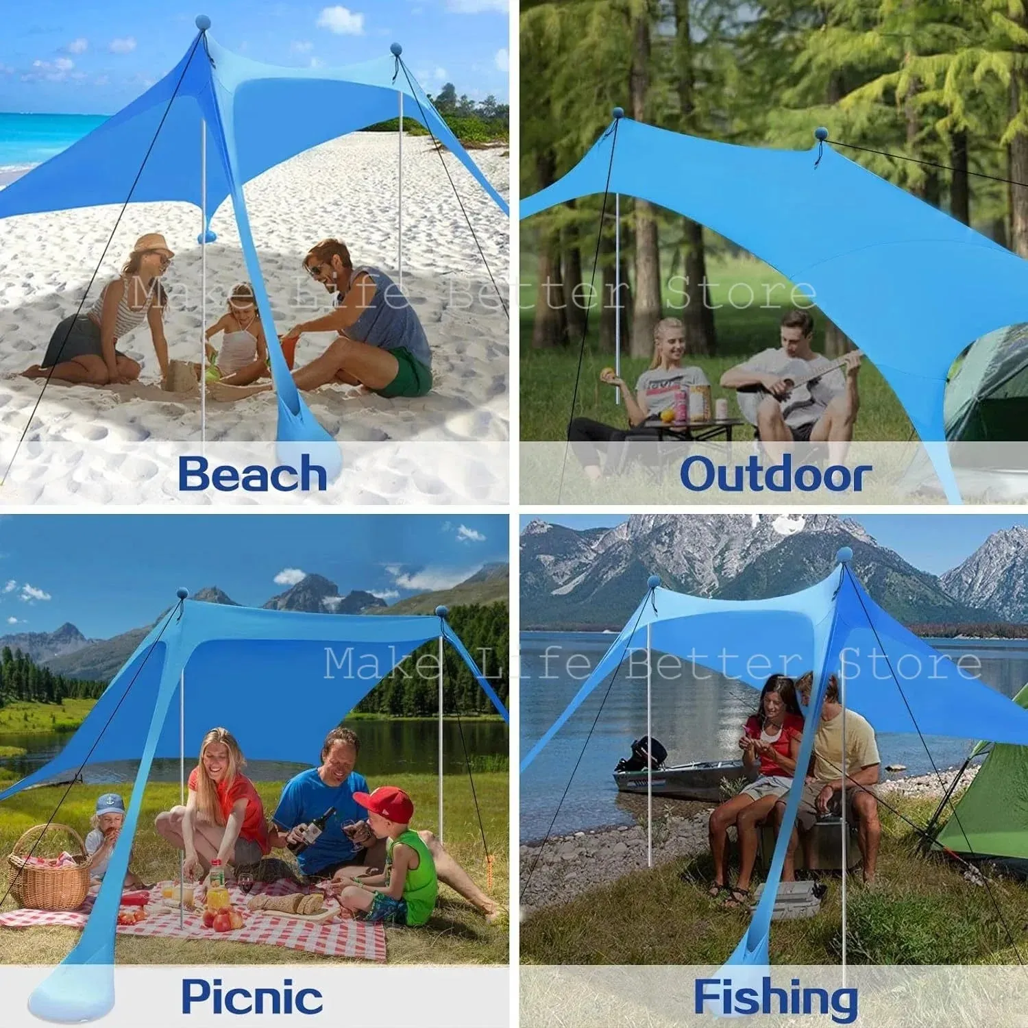 Shelter Beach Waterproof Full product lineup Portable Best-reviewed Sun UV Ultralight Outdoor Camping Patio Family Sunshade Tent Resistant Beach Awning Shade
