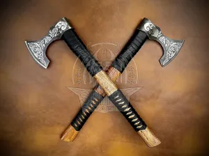 SHINY CRAFTS-Norse viking axe camping hatchet berserker axes-Viking Axe Hatchet Throwing Axes Hand Axe Gifts for him Wood Working Tool Viking Gifts for Men Tomahawk Bearded Axe (SCA 17)