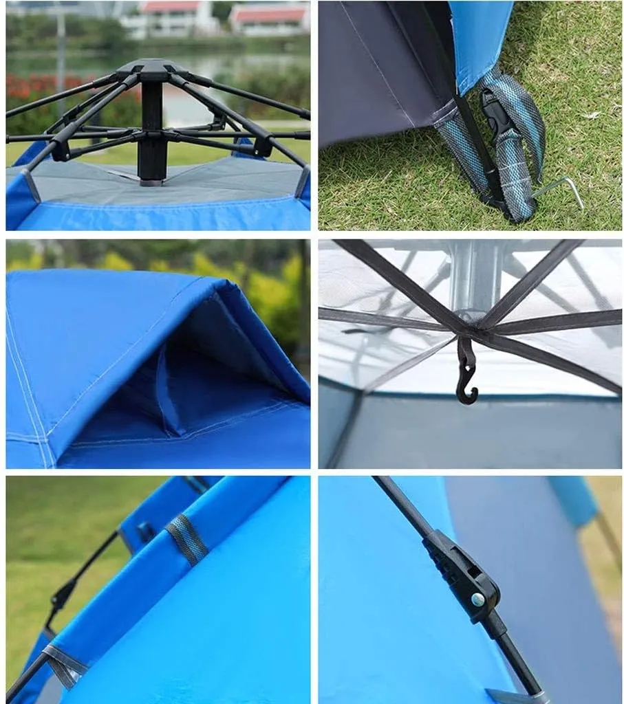 SHQ Tent 6-9 Person Hexagon Mongolian Yurt Tent Rainproof Anti-UV Breathable Double Layer Camping Tent for Outdoor Camping Yurt (Color : Fruit Green)