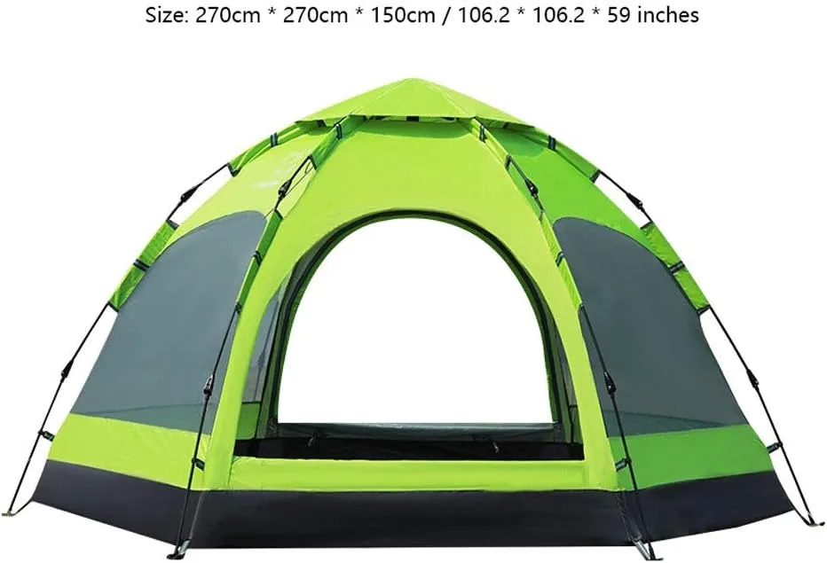 SHQ Tent 6-9 Person Hexagon Mongolian Yurt Tent Rainproof Anti-UV Breathable Double Layer Camping Tent for Outdoor Camping Yurt (Color : Fruit Green)