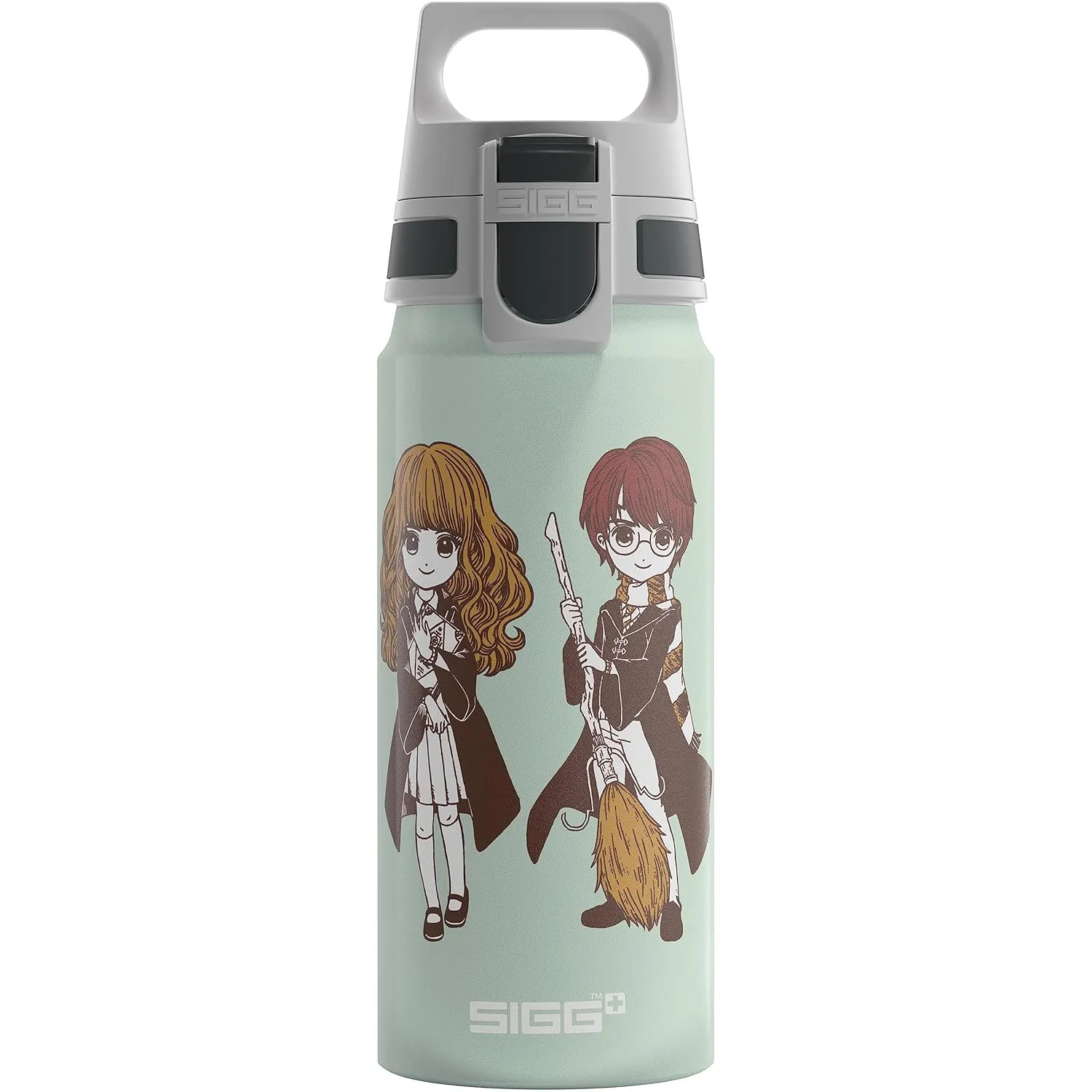 SIGG - Aluminium Water Bottle for Children - WMB One Harry Potter & Hermione Granger - Carbonated - Leak-Proof - Light as a Feather - BPA-Free - Climate Neutral Certified - Sports & School - White