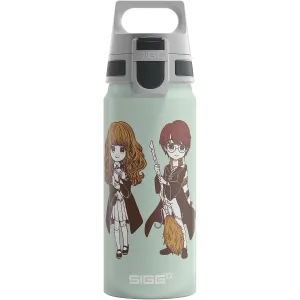 SIGG - Aluminium Water Bottle for Children - WMB One Harry Potter & Hermione Granger - Carbonated - Leak-Proof - Light as a Feather - BPA-Free - Climate Neutral Certified - Sports & School - White