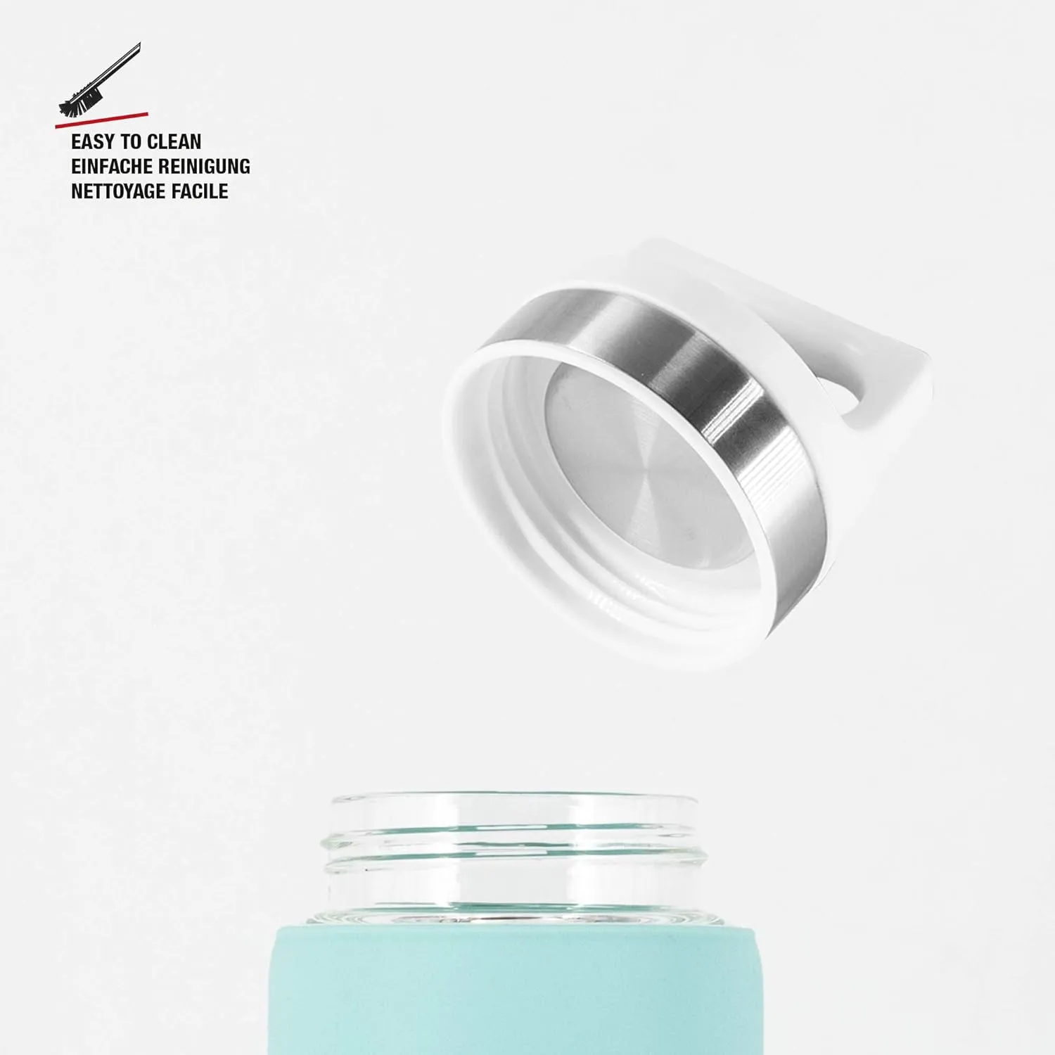 SIGG - Glass Water Bottle - Dream Glacier - Soft Silicon Cover - Leakproof - Dishwasher Safe - BPA Free - Broscilate Glass - 22 Oz