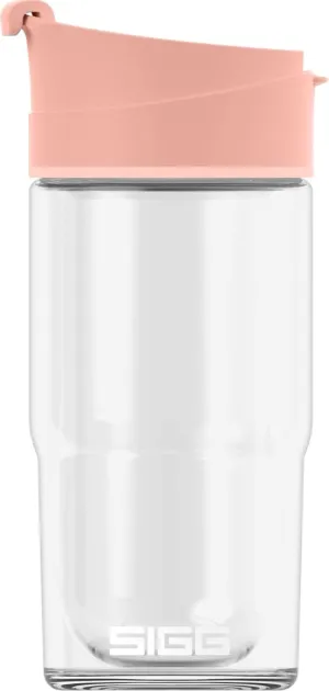 SIGG - Insulated Coffee Cup - Travel Mug Nova - Dishwasher Safe - BPA Free - Broscilate Glass - Flip Top - Shy Pink - 13 Oz