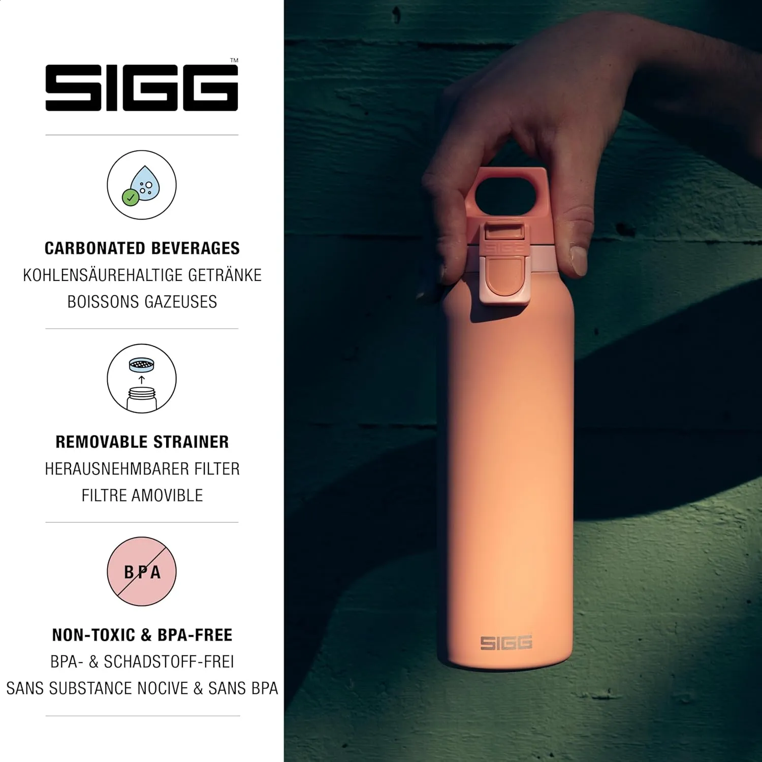 SIGG - Insulated Flask - Thermo Hot & Cold ONE Light - Fruit Filter- BPA-Free - Stainless Steel - 19 Oz