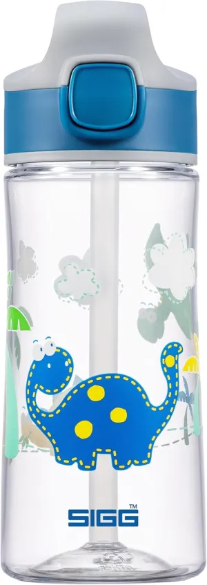 SIGG - Kids Miracle Water Bottle - Dinosaur Friend - Lightweight Tritan with Leak-Proof Lid - One Hand Children's Drink Bottle - 15 Oz