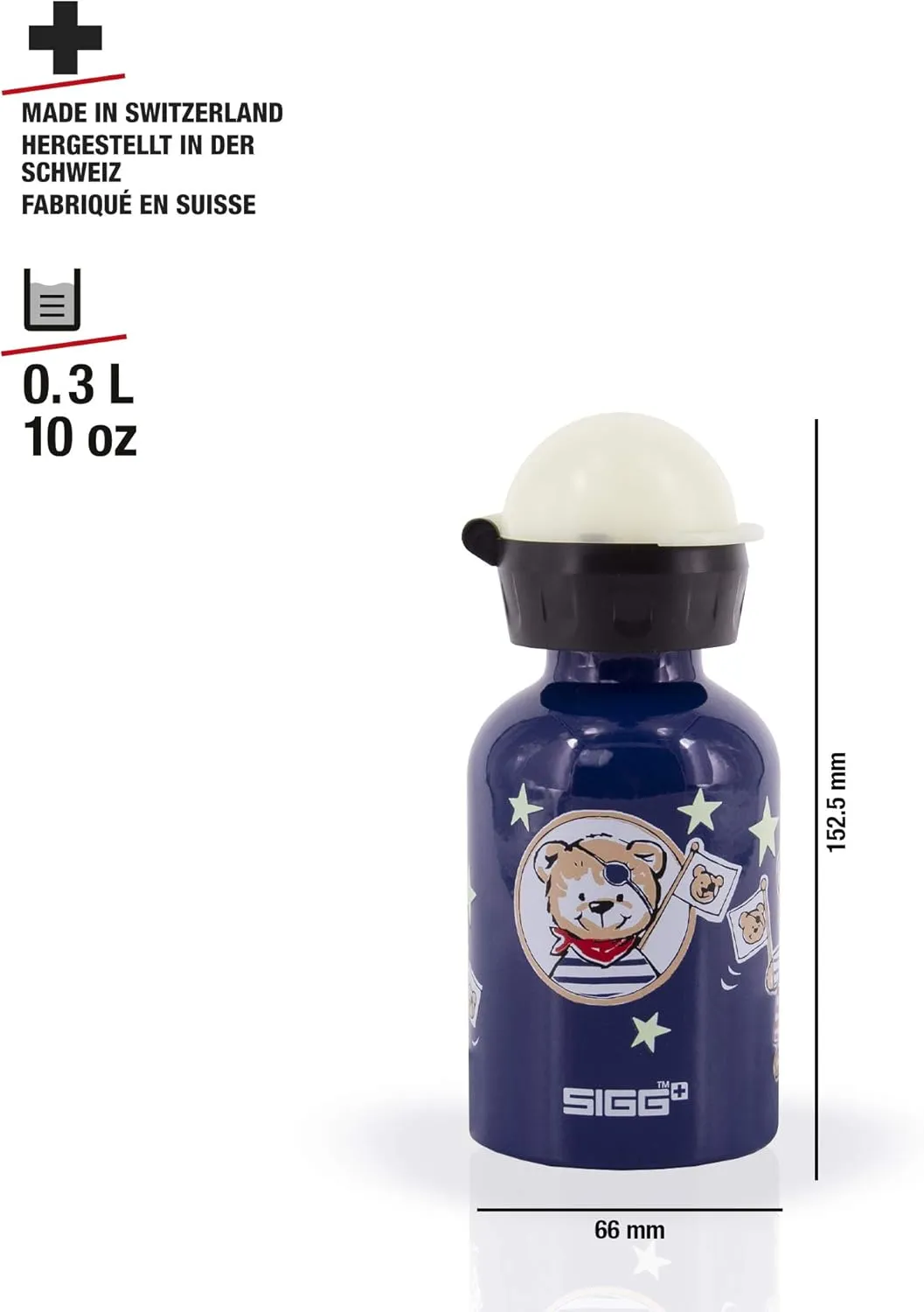 Sigg - Kids Water Bottle - KBT - Made in Switzerland - Leakproof - BPA Free - for Kindergarten, Preschool, School 10 Oz