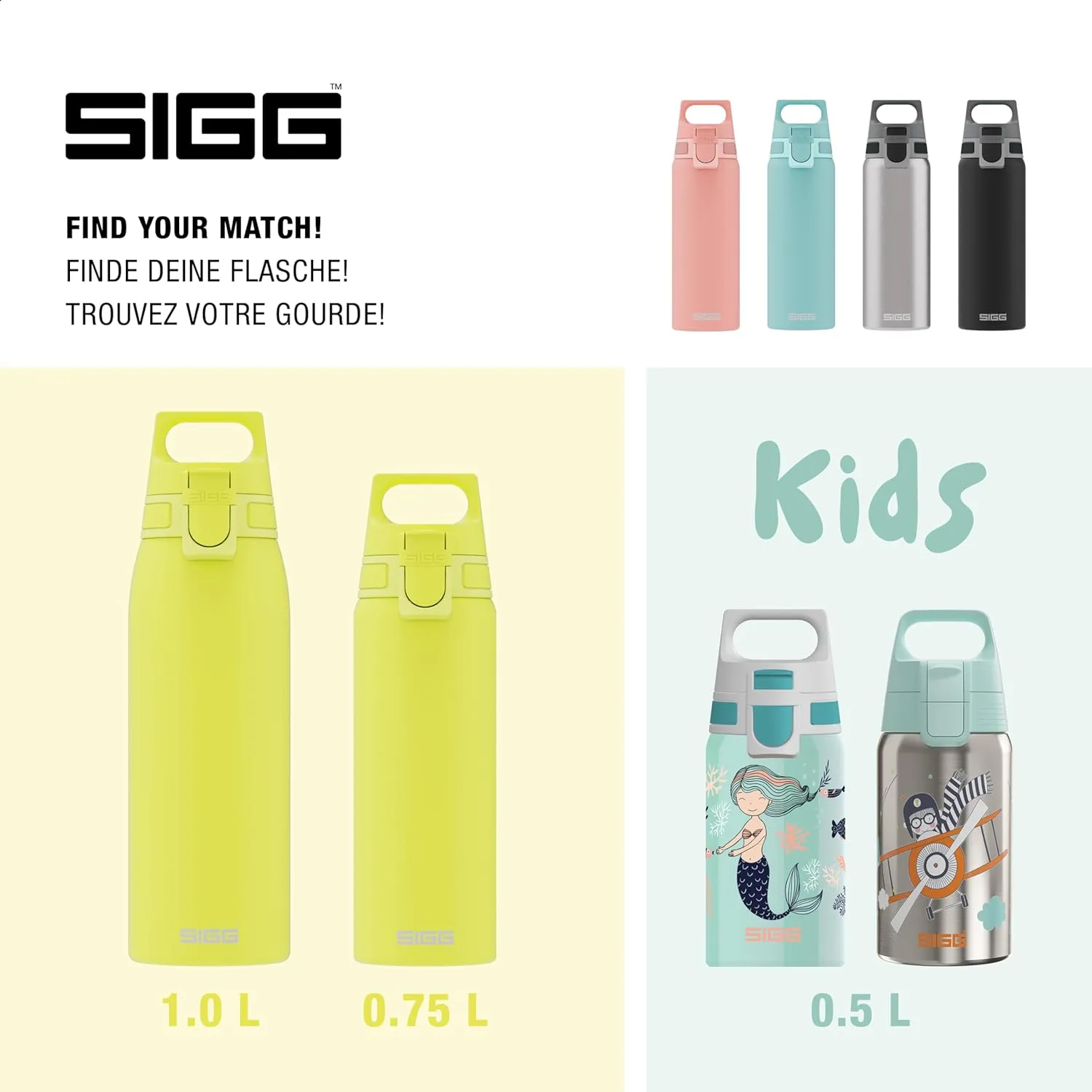 SIGG - Reusable Water Bottle - Shield ONE Ultra Lemon - Leakproof - Recyclable - BPA Free - Yellow - 25 Oz