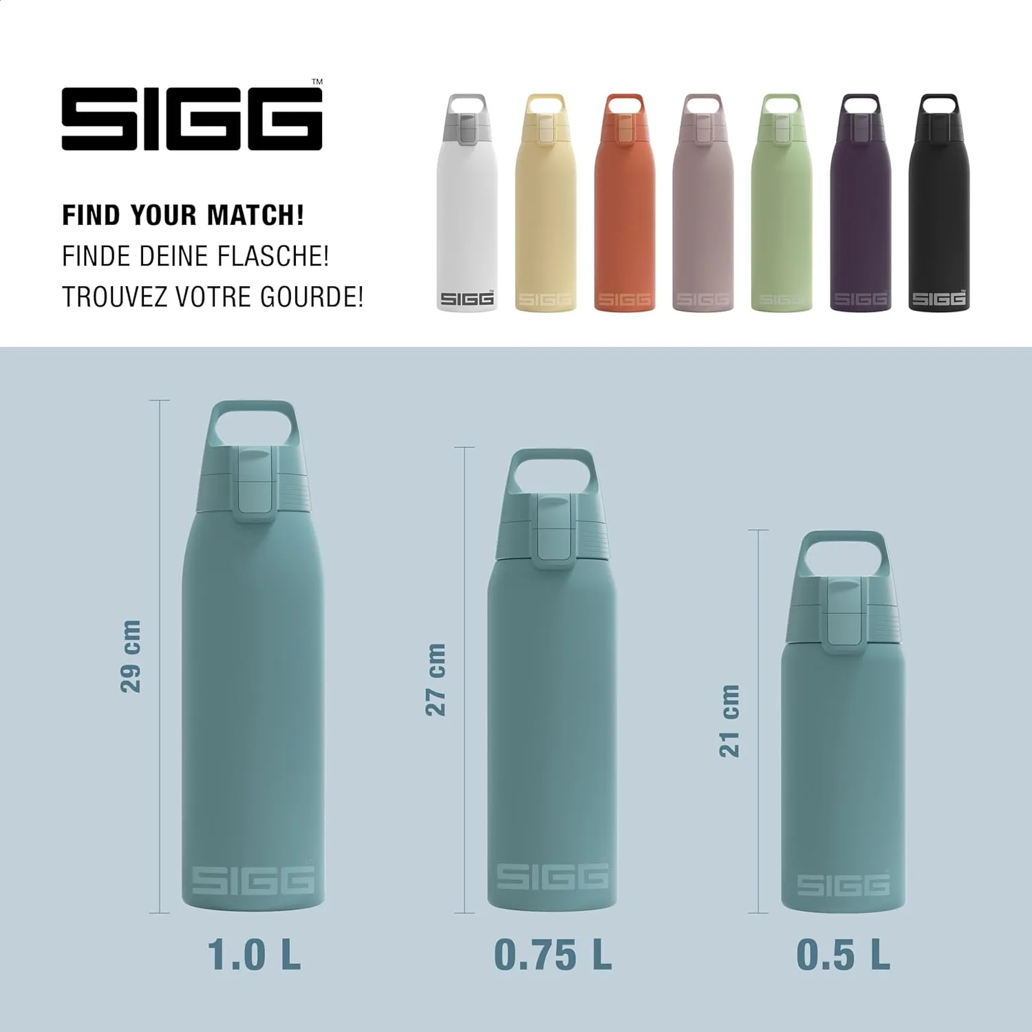 SIGG - Shield Therm- Stainless Steel Insulated Water Bottle - Carbonated Drinks, Leakproof, BPA Free, Recycled, 25, 34Oz