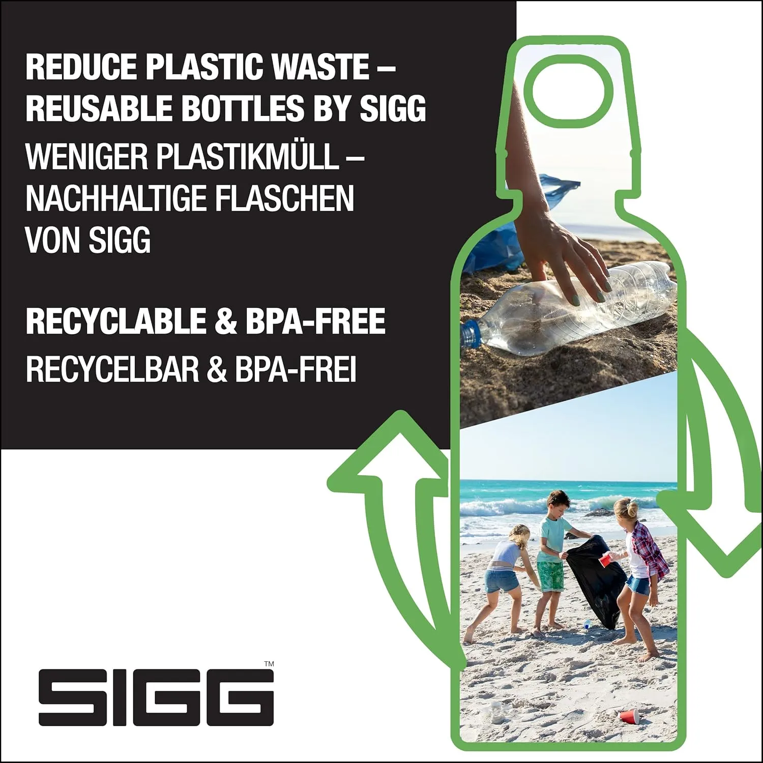 SIGG - Star Water Bottle - BPA-Free, Leak-Proof Glass Bottle, Anti-Shock - Non-Slip Silicone Case - Designed in Switzerland - Shade - 17 Oz