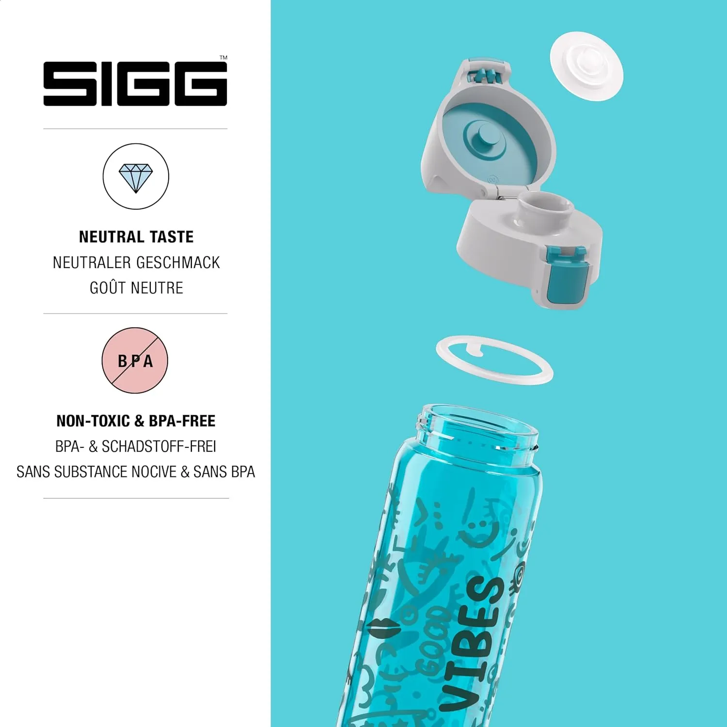SIGG - Total Color - Refillable Sports Water Bottle - Tritan - Carbonated Drinks - Dishwasher Safe - BPA Free 20Oz, 34Oz