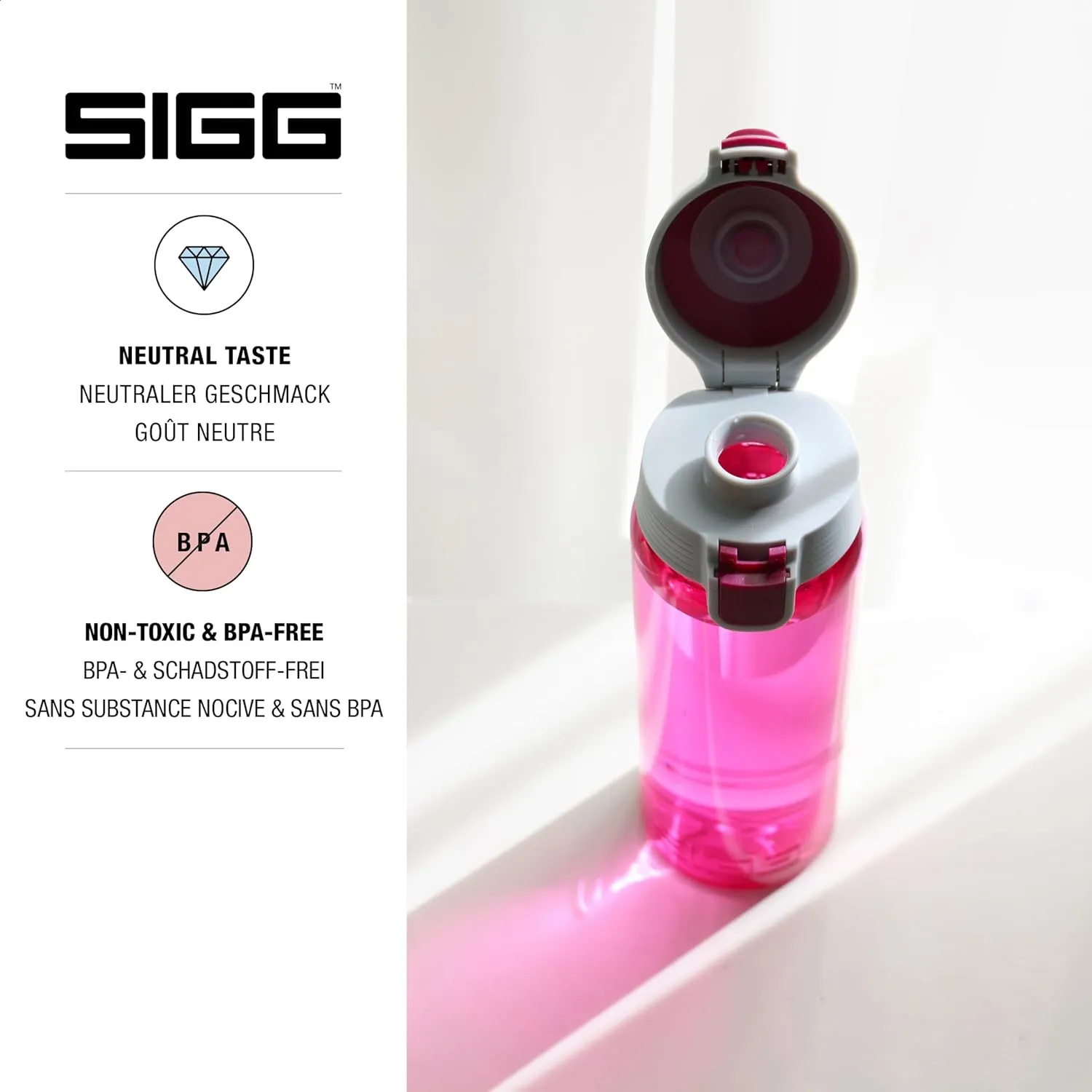 SIGG - Total Color - Refillable Sports Water Bottle - Tritan - Carbonated Drinks - Dishwasher Safe - BPA Free 20Oz, 34Oz