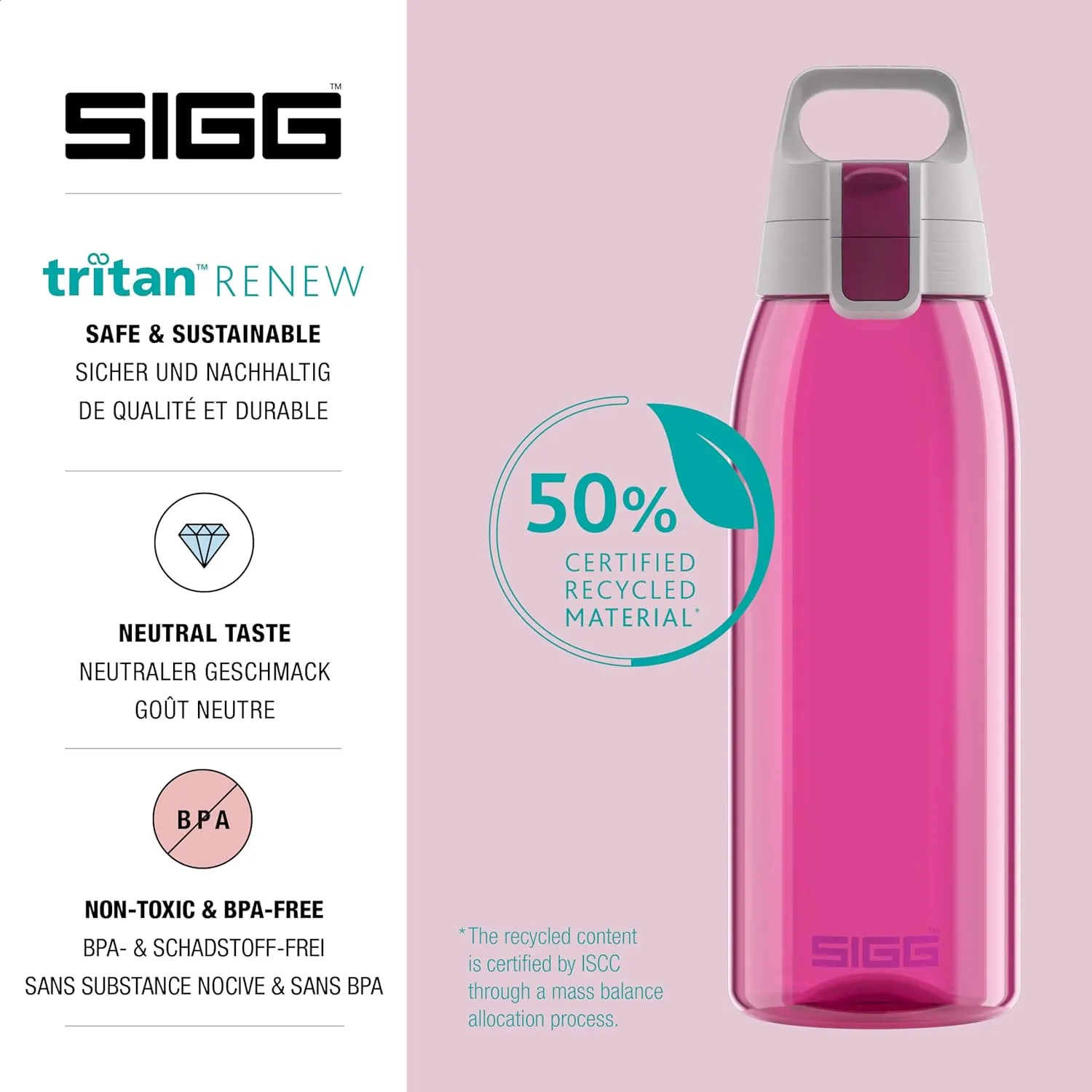 SIGG - Total Color - Refillable Sports Water Bottle - Tritan - Carbonated Drinks - Dishwasher Safe - BPA Free 20Oz, 34Oz