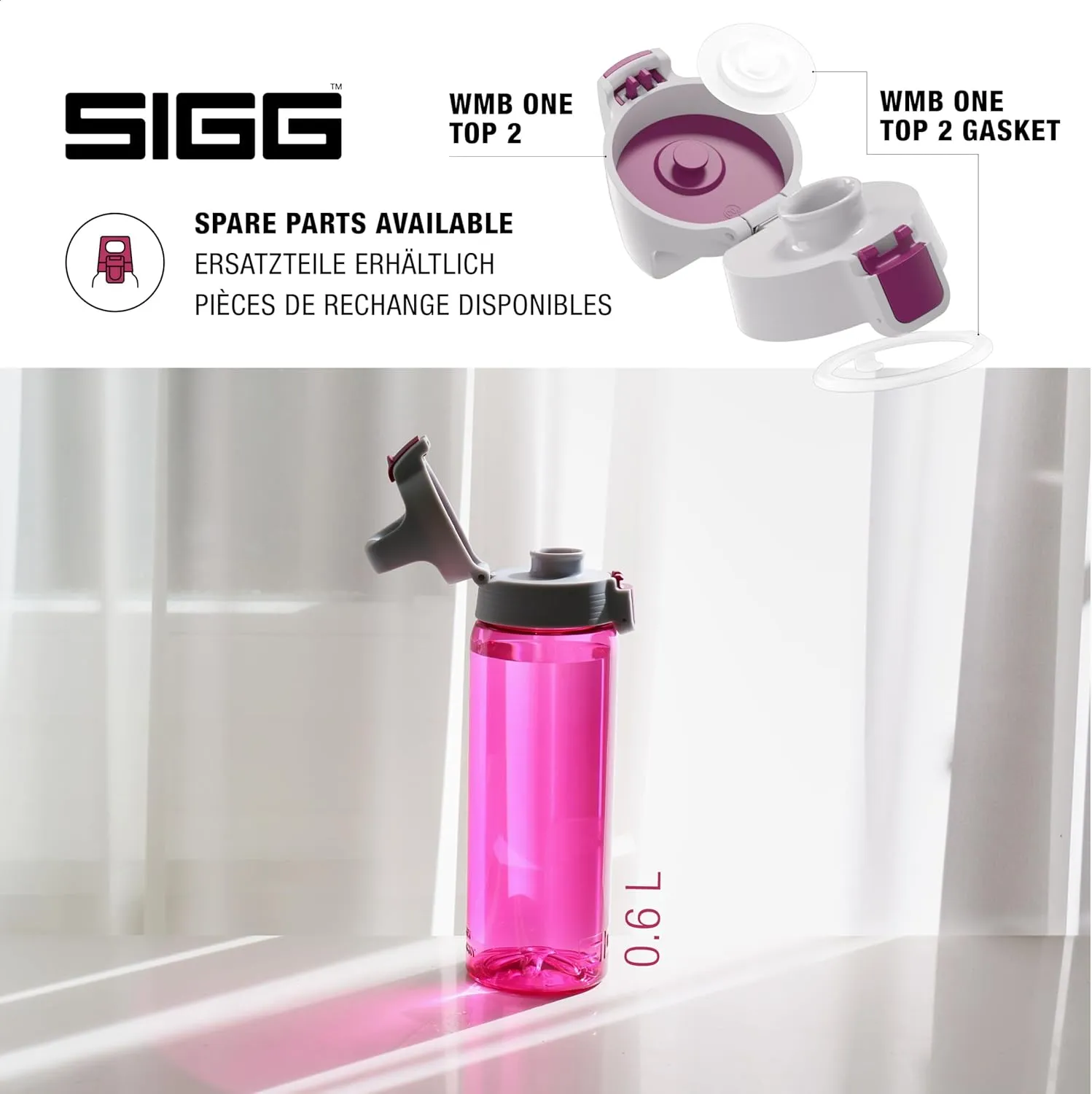 SIGG - Total Color - Refillable Sports Water Bottle - Tritan - Carbonated Drinks - Dishwasher Safe - BPA Free 20Oz, 34Oz