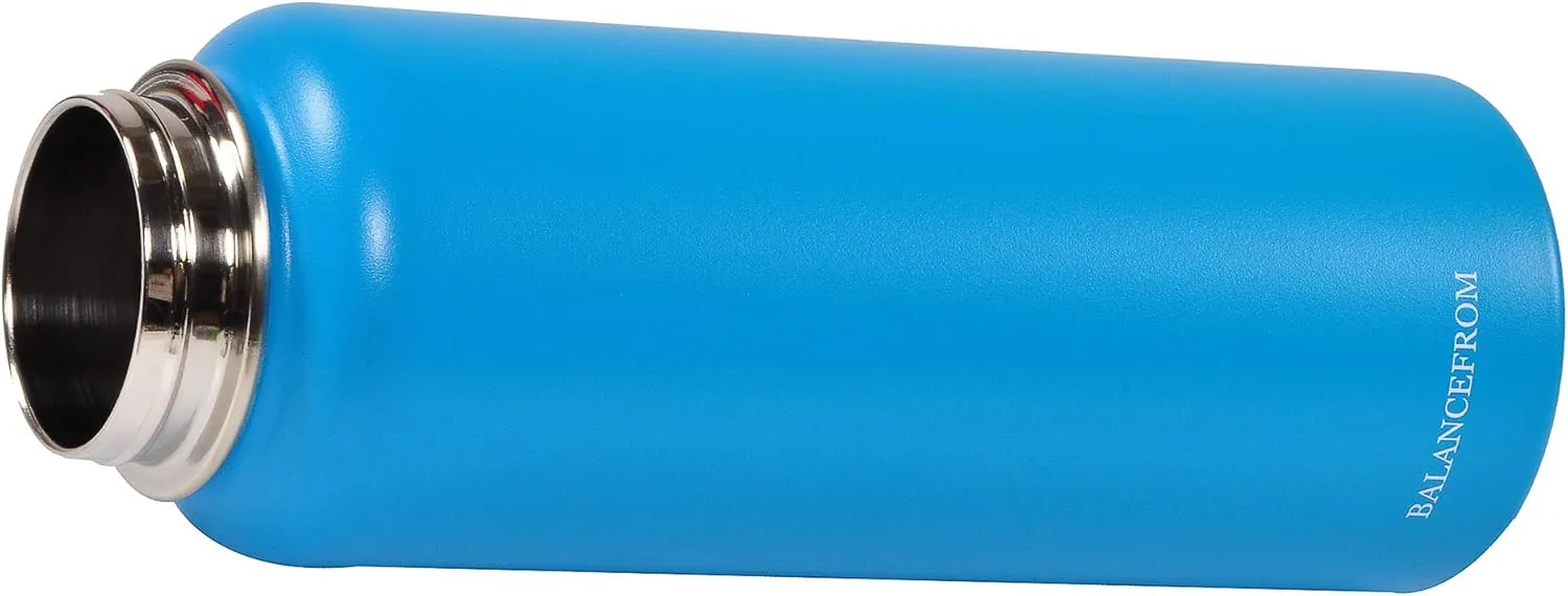 Signature Fitness Double-Wall Vacuum Insulated Stainless Steel Water Bottle, 3 Caps Included, Multiple Colors and Sizes