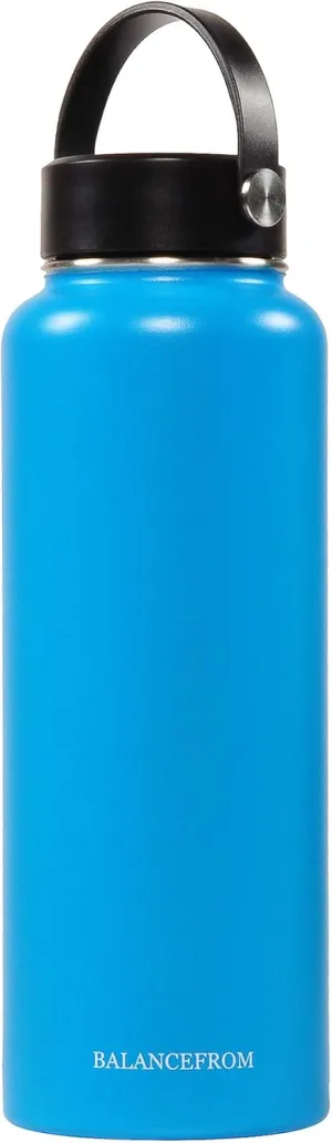 Signature Fitness Double-Wall Vacuum Insulated Stainless Steel Water Bottle, 3 Caps Included, Multiple Colors and Sizes