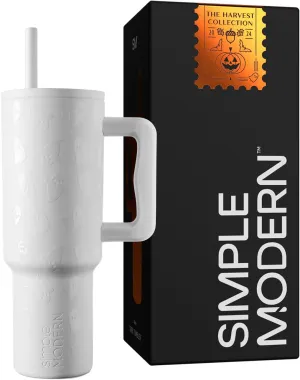Simple Modern Halloween 40 oz Tumbler with Handle and Straw Lid | Leak-Proof Insulated Stainless Steel Water Bottle Travel Mug | Gifts for Women Men Him Her | Trek Signature | Cute Ghosts