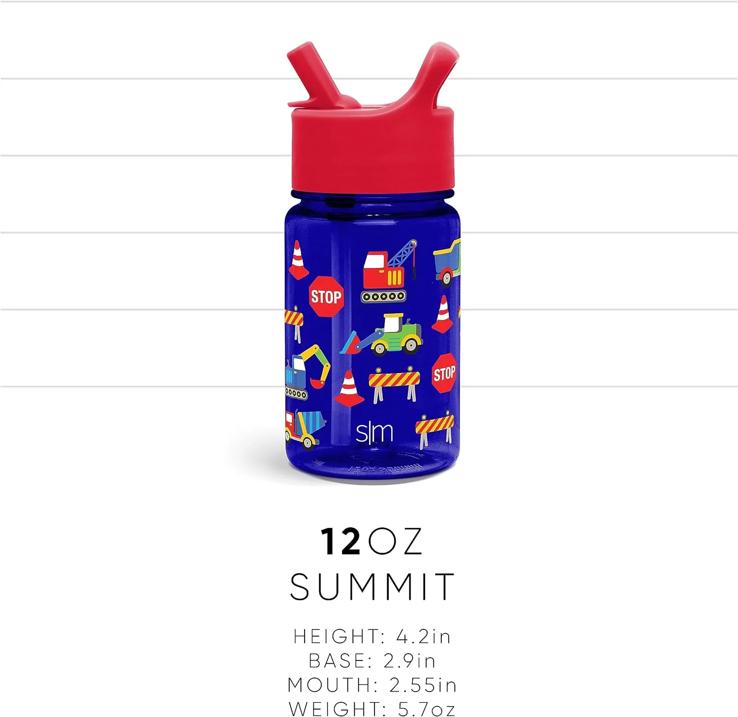 Simple Modern Kids Water Bottle Plastic BPA-Free Tritan Cup with Leak Proof Straw Lid | Reusable and Durable for Toddlers, Girls | Summit Collection | 12oz, Unicorn Fields