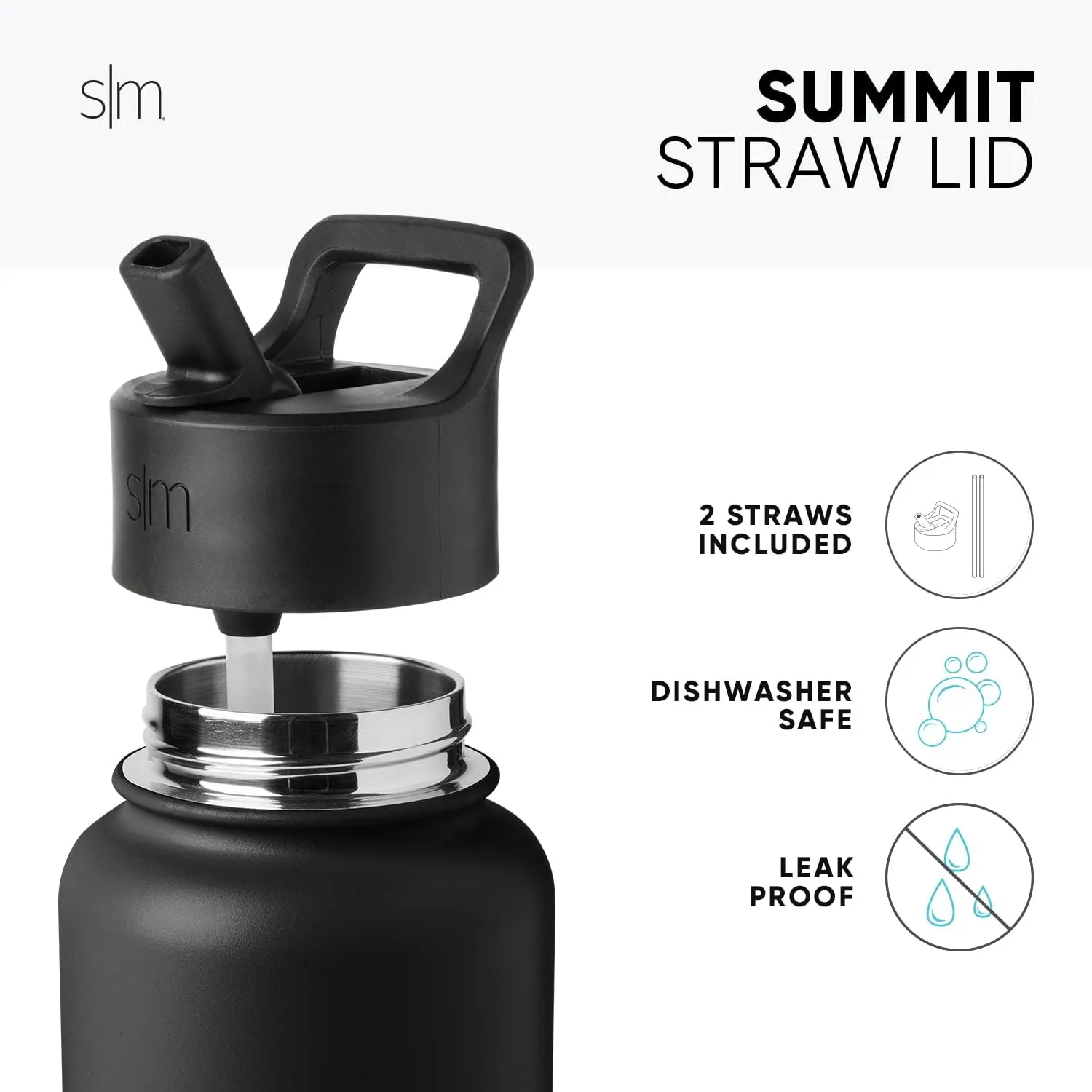 Simple Modern Officially Licensed Collegiate University Water Bottle with Straw lid Insulated Stainless Steel Thermos | Summit Collection | 32oz