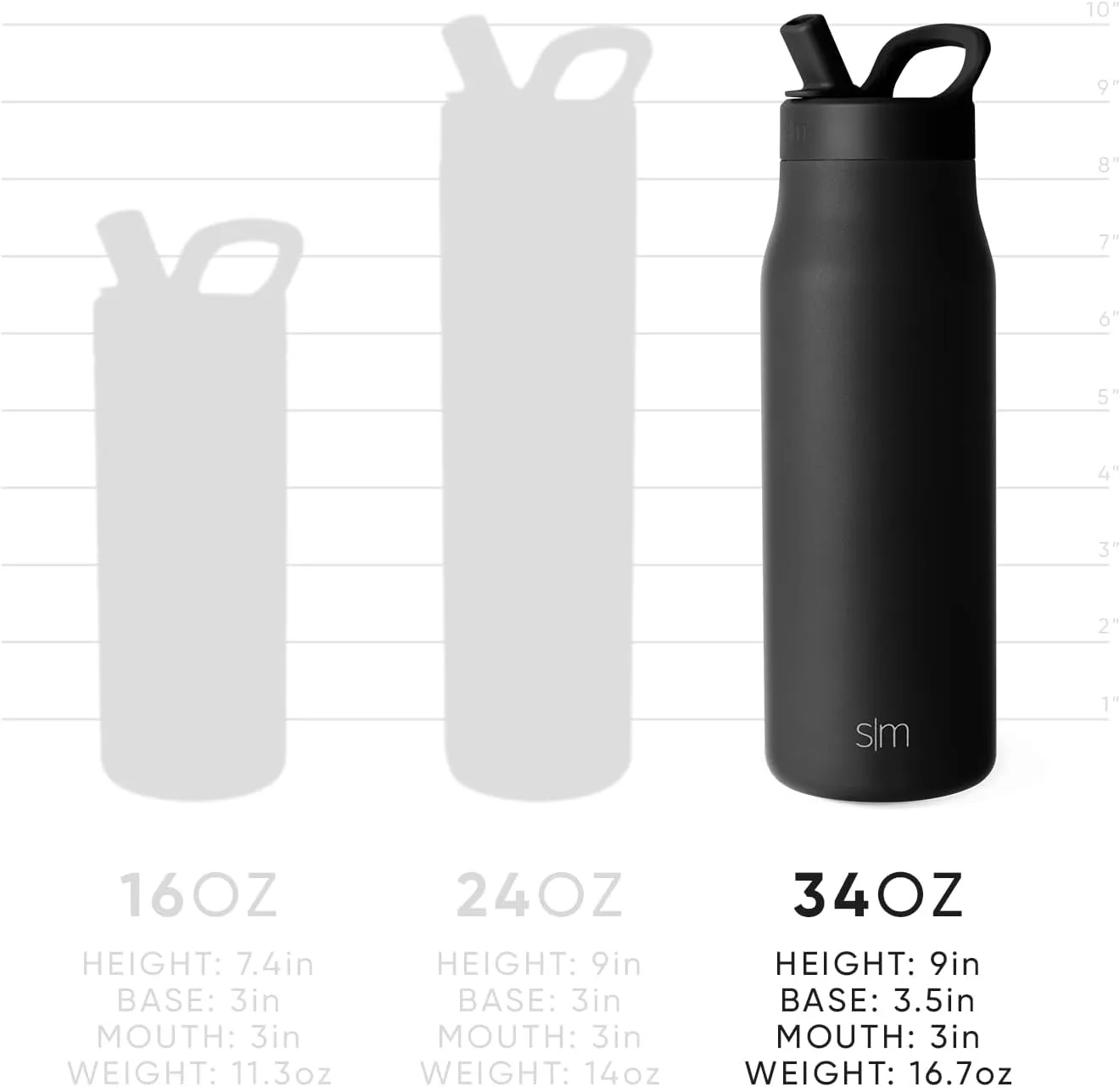 Simple Modern Water Bottle with Push Button Straw Lid | Ceramic-Lined Insulated Stainless Steel | Travel Water Bottles for Gym & Sports | Leak Proof | Mesa Signature Collection | 34oz, Almond Birch