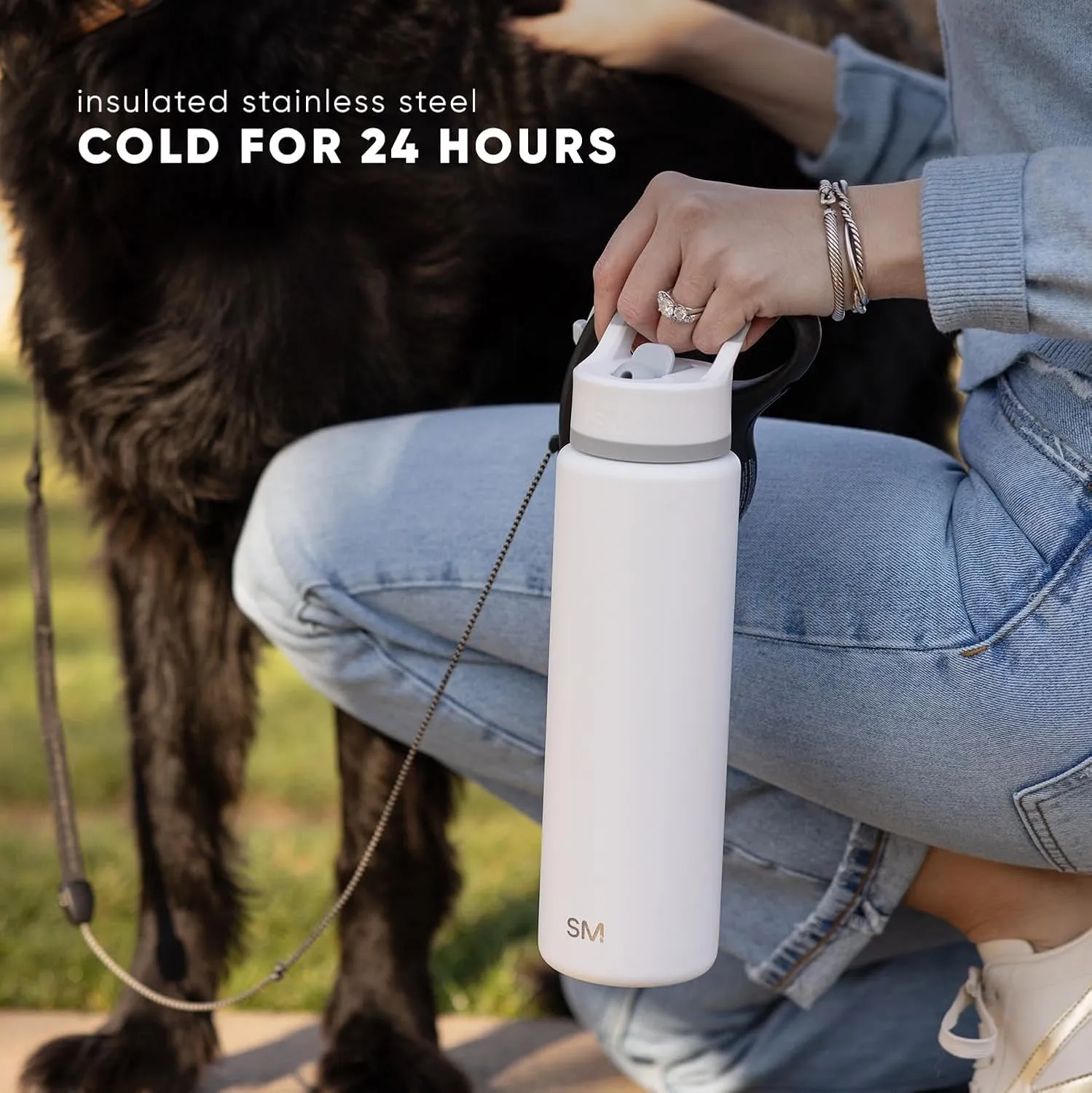 Simple Modern Water Bottle with Straw Lid | Vacuum Insulated Stainless Steel Metal Thermos | Reusable Leak Proof BPA-Free Flask for Sports Gym | Summit Collection | 30oz, Stormy Skies