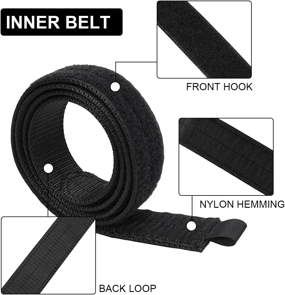 SINAIRSOFT Battle Belt Tactical Gun Belt Quick Release Rigger MOLLE Belt, 2” & 1.5” Heavy Duty Belt Combat Belt