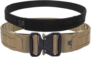 SINAIRSOFT Battle Belt Tactical Gun Belt Quick Release Rigger MOLLE Belt, 2” & 1.5” Heavy Duty Belt Combat Belt