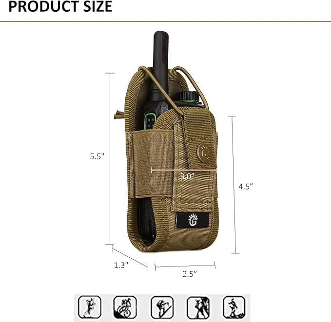 SINAIRSOFT Nylon Radio Holster, Universal Radio Case Lightweight Military Interphone Storage Bag Pouch for Molle System Walkie Talkies Holster Accessories