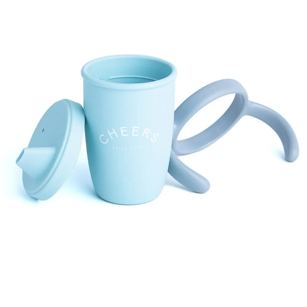 Sippy Cup by Bella Tunno, Silicone Training Cup with Transition Handles for Infants, Toddlers & Kids, Babies 6-12 Months & Toddlers 1-3 Years, Boys & Girls, Cheers, 8 oz
