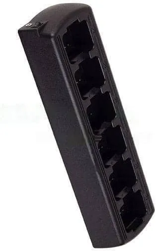 Six Bay Rapid Desk Charger for Simoco PA-BATN Rechargeable Two Way Radio (Slim Design)