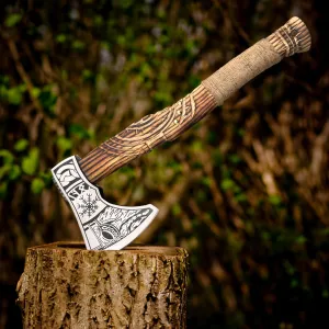 SK Handmade Viking Axe-Premium Hunting & Camping Tomahawk with Wood Handle & Free Leather Sheath for Men|Outdoor Survival Axe Its Promise to Make You Happy.!