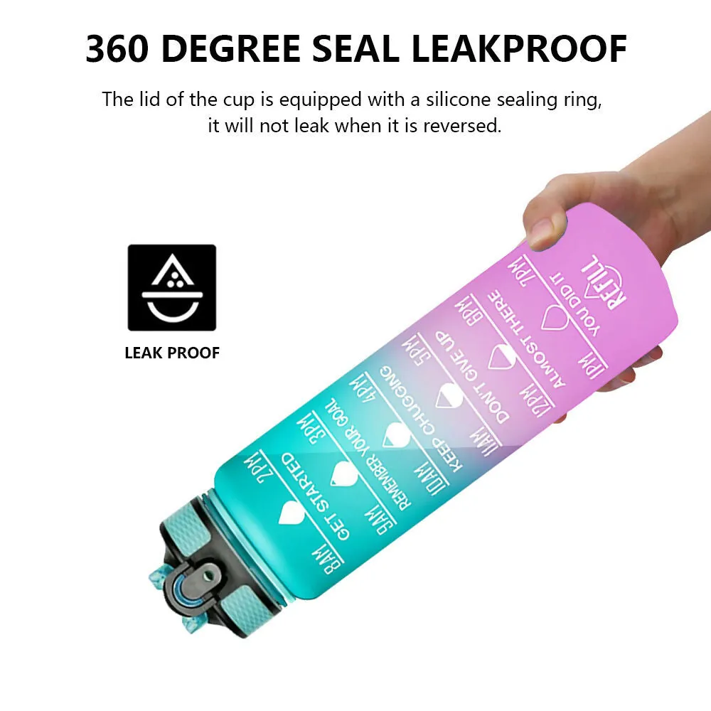 SLATOINDIA Motivational Water Bottle Time Marker, Bpa-free Gym Water Bottle (Random Colors)