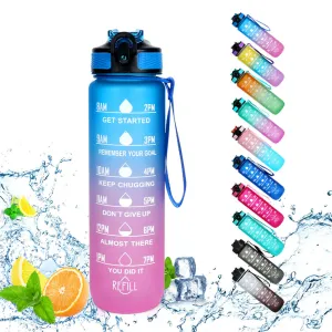 SLATOINDIA Motivational Water Bottle Time Marker, Bpa-free Gym Water Bottle (Random Colors)