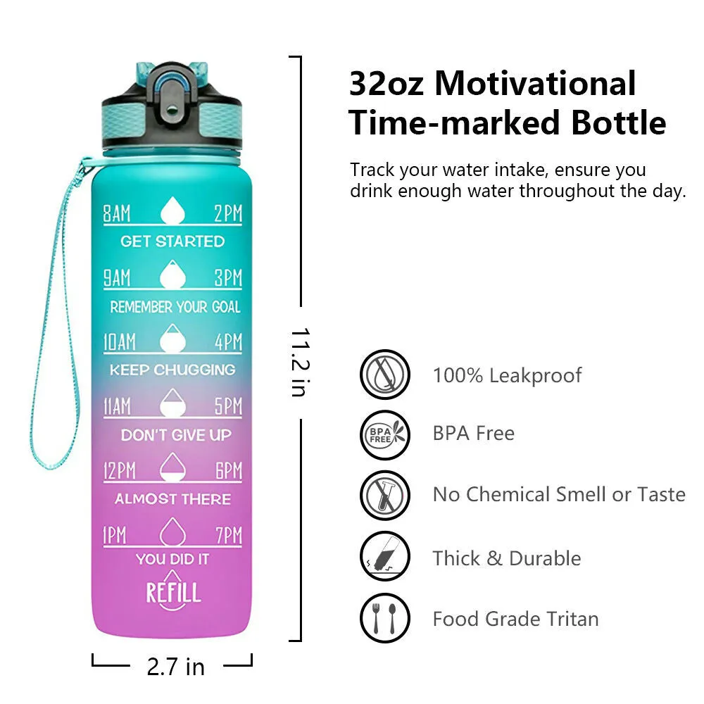 SLATOINDIA Motivational Water Bottle Time Marker, Bpa-free Gym Water Bottle (Random Colors)