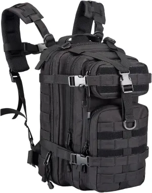 Small 30L Assault Backpack Military Tactical Backpack Tactical Bag for Outdoor Hiking Camping Travel Army Hunting Rucksack (Black)