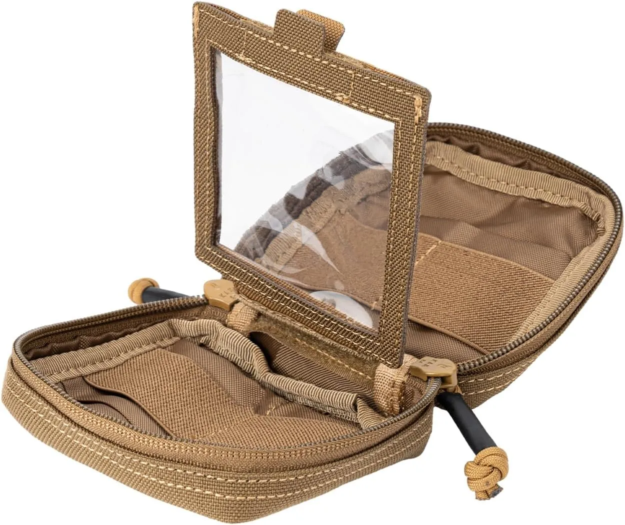 Small MED Kits Holder Duty Belt Gloves Pouch MOLLE Tactical Vest Nasal Spray Case Compact IFAK Carrier Backpack Wallet Cards Knife Gadgets Mini EDC Organizer Bag w/Removeable Clear ID Pocket