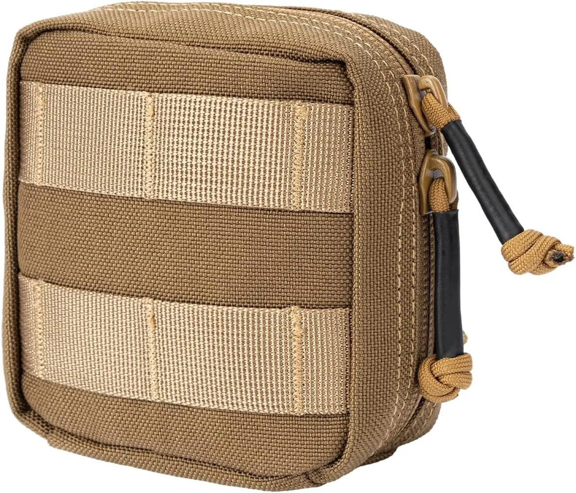 Small MED Kits Holder Duty Belt Gloves Pouch MOLLE Tactical Vest Nasal Spray Case Compact IFAK Carrier Backpack Wallet Cards Knife Gadgets Mini EDC Organizer Bag w/Removeable Clear ID Pocket