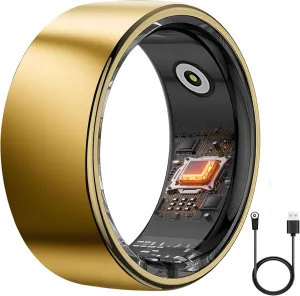 Smart Ring Health Tracker - 24/7 Fitness & Sleep Tracking with Heart Rate Monitor, IP68 Waterproof Activity Tracker for Men/Women, 50  Workout Modes, 7-Day Battery