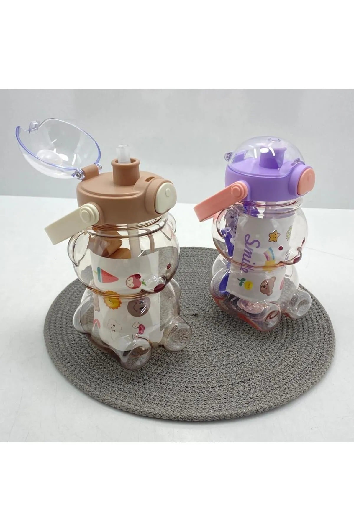 Smile Teddy Bear Model Water Bottle Water Bottle Water Bottle 750ml Bpa Free Beige