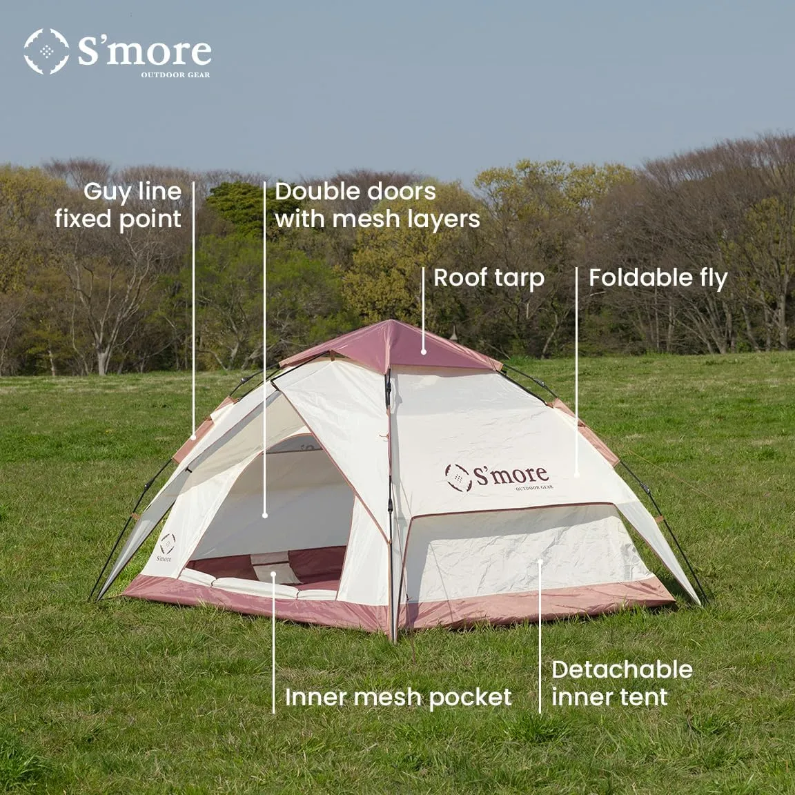 S'more Emergency Tent Shelter, Survival Tent for 2 Person, Lightweight and Portable Sun Shade Shelter, UFP 30  Waterproof and Windproof Tent for Camping, Hiking, Backpacking and Outdoor Activities