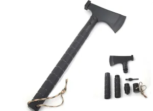 Snake Eye Tactical Survival Axe Folding Portable Camping Axe Multi-Tool Hatchet Survival Kit Tactical Tomahawk for Outdoor Hiking Hunting (03BK)