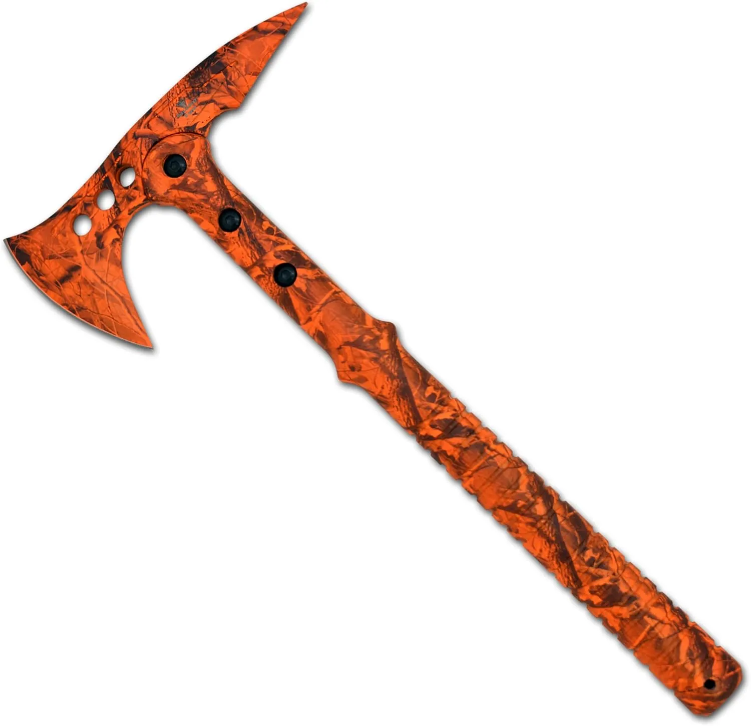 Snake Eye Tactical Tomahawk Throwing Axe - Throwing Hatchet-Tactical-Axe with Sheath and Competition Throwing Axe. (Orange Camo)
